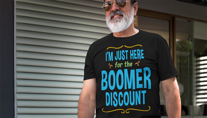 I’m Just Here for the BOOMER DISCOUNT | Funny Seniors Design T-Shirt